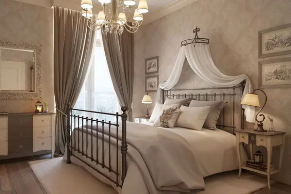 Dormitor modern in nuante de gri si taupe