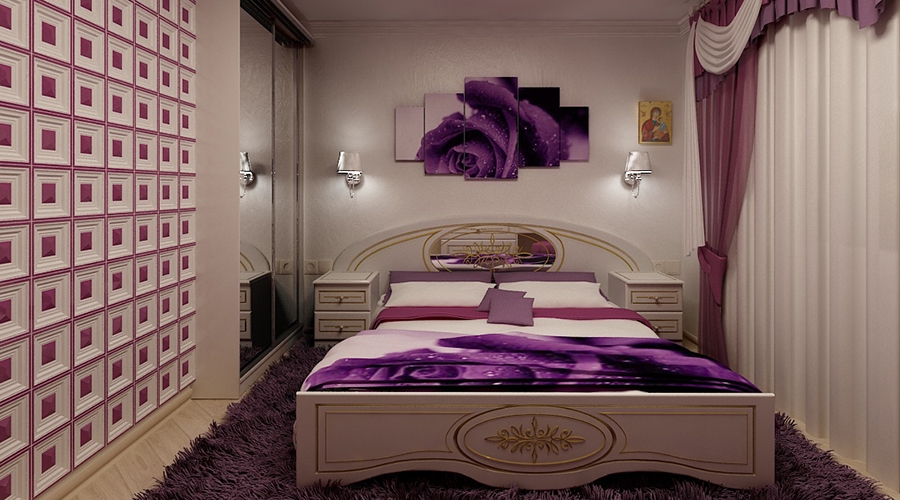 Amenajare dormitor superb pentru o domnisoara cu mobilier alb si accente textile in Chisinau